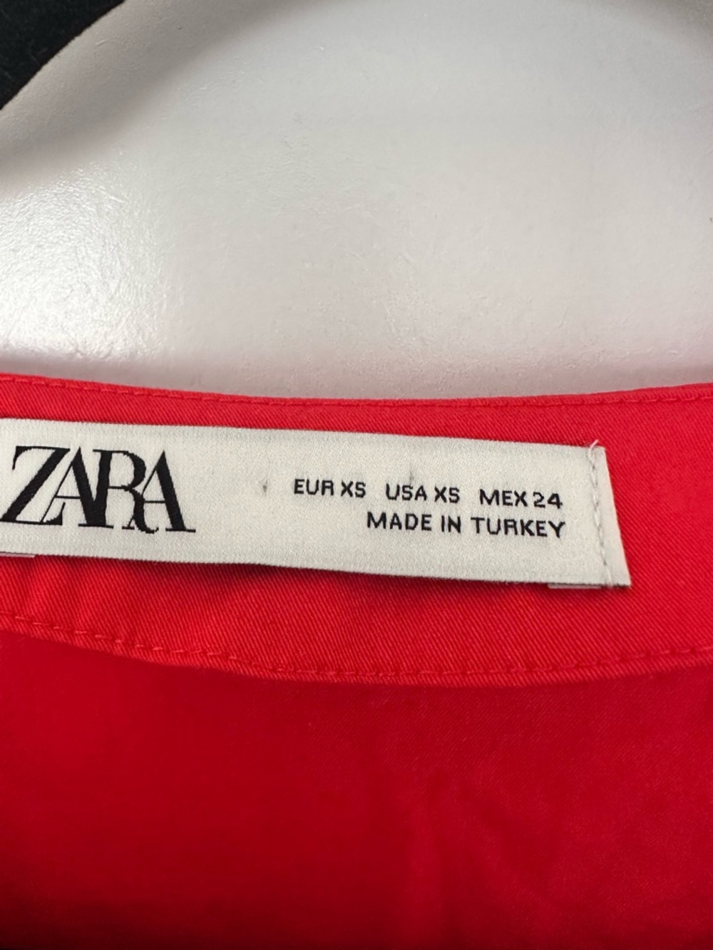 Zara Red Poplin Cotton Dress - Picture 6 of 7